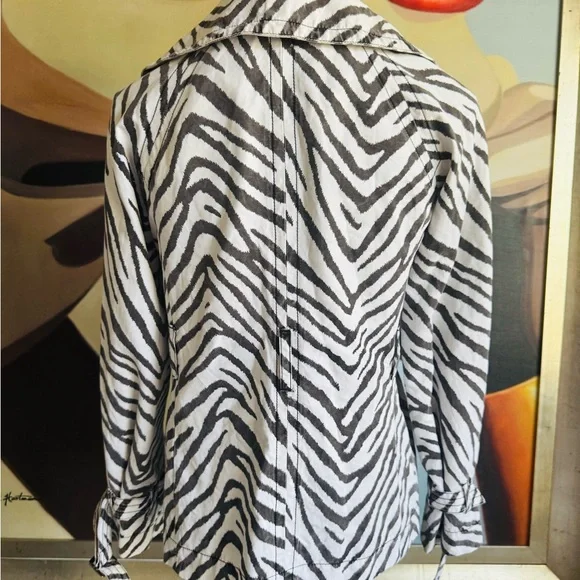 Filmore Studios California zebra print vintage 90s Y2K lightweight jacket small - Picture 3 of 7